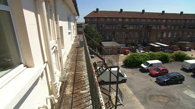 Car parking spaces behind the Portland Hotel in Southsea
