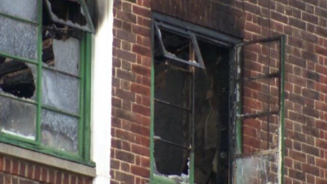 The window of the flat where the fire happened