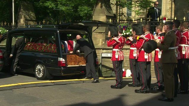 The coffin of Fusilier Lee Rigby arrives at Bury Parish