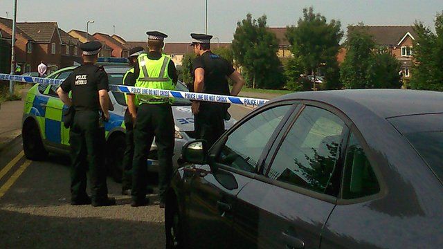 Police at cordon