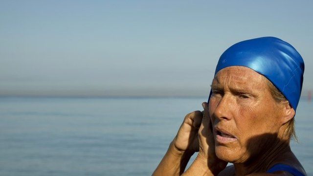 Diana Nyad shortly before starting the swim