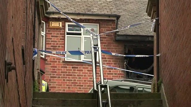 Leicester house fire scene