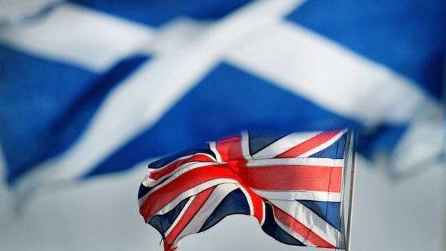 The Union Jack and the Saltire