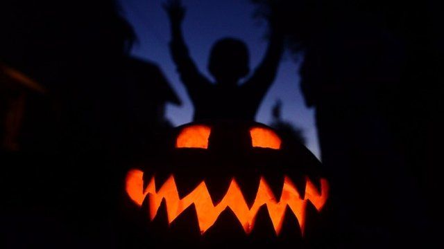 A carved pumpkin
