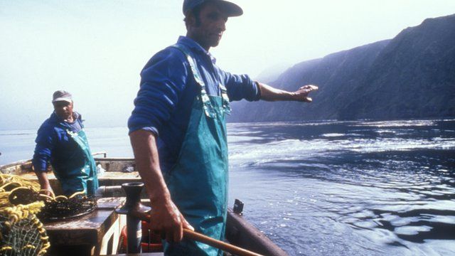Fishermen off Tristan de Cunha
