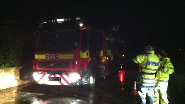 Rescue teams at the scene of the crash