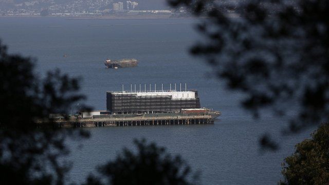 One of the 'mystery' barges in San Francisco Bay