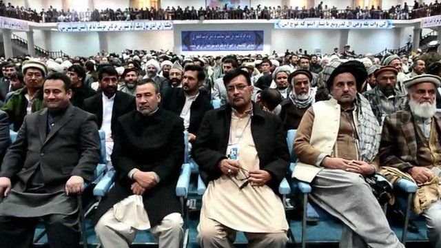 Afghan elders at the Loya Jirga assembly