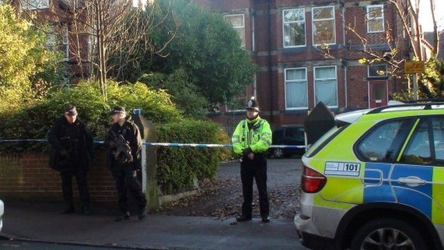 Police at the scene of the shooting