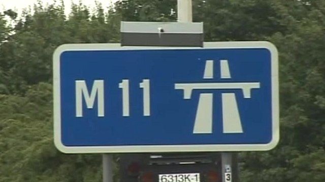 M11 road sign
