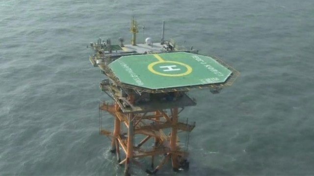 The South Korean maritime research base perched on the submerged Ieodo rock