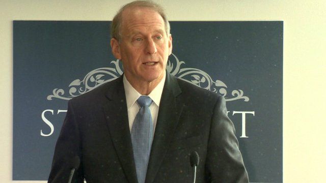 US diplomat Richard Haass talking to journalists in Belfast