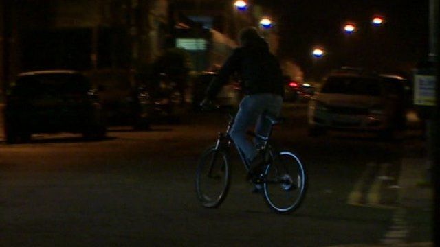 Cyclist without lights