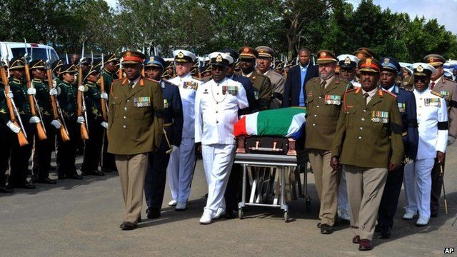 Coffin of Nelson Mandela in Qunu