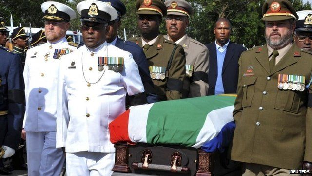 Coffin of Nelson Mandela in Qunu
