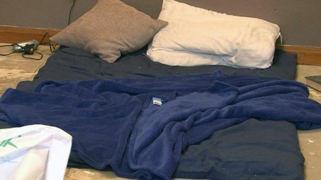 Bed on a floor