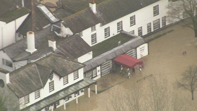 Flooded building