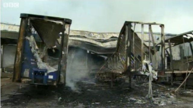 Fire damaged Real Crisps plant in September 2012