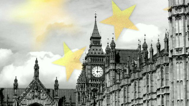 Graphic showing Parliament plus EU stars