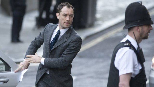 British actor Jude Law arrives at The Old Bailey