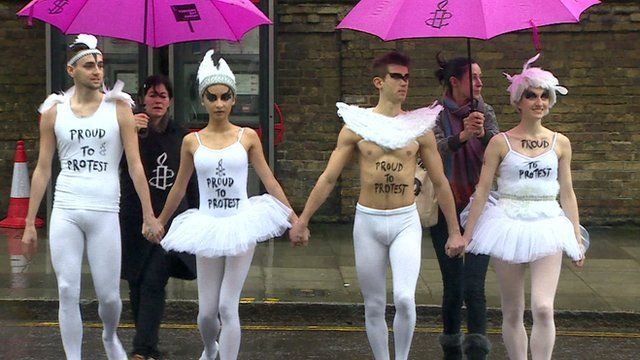 Gay rights protesters