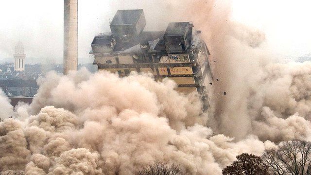 Around 30000 Gathered In Frankfurt To Witness The Controlled Demolition Of Frankfurts University Tower One Of The Biggest Demolitions Ever Carried Out In Europe - 