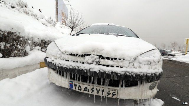 Image result for Rare snow blankets Iran's capital Tehran