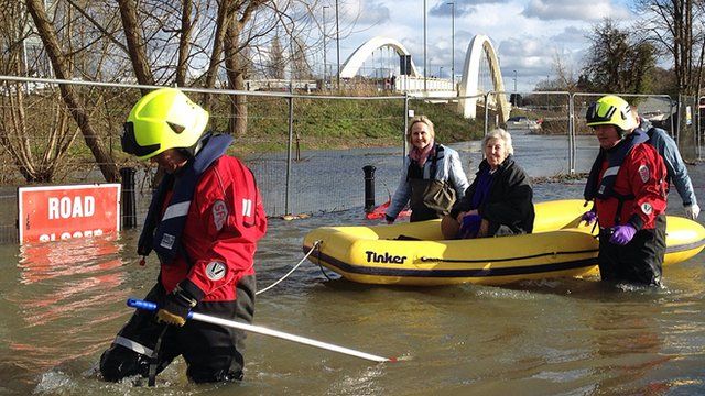 Lady rescued in a boat