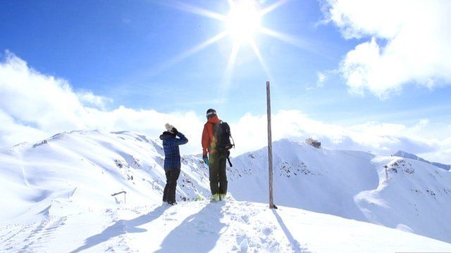 Avalanche researchers in the Swiss Alps