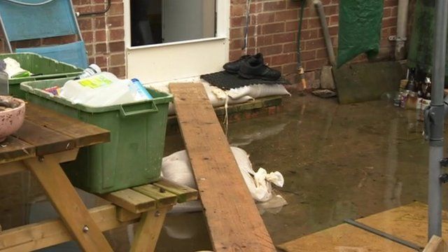 Sewage in garden in