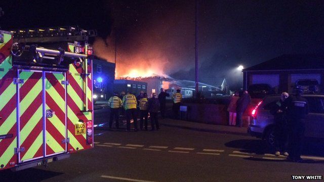 Downham Market fire station goes up in flames - BBC News