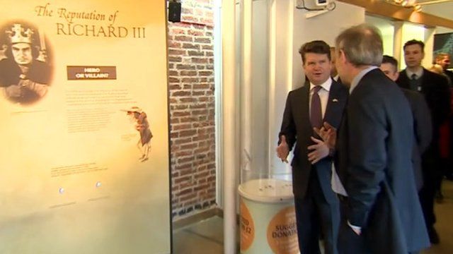 Matthew Barzun visiting the exhibition