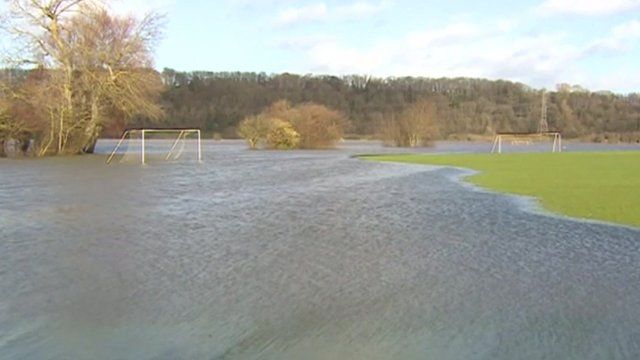 Flooded playing field