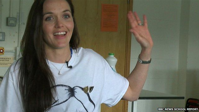 Cyclist Victoria Pendleton goes back to school for Sport Relief - BBC