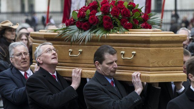 Stephen and Hilary Benn among the pallbearers at the funeral of their father, Tony Benn