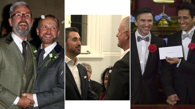 First Gay Couples Wed As Same Sex Marriage Is Legal Bbc News 