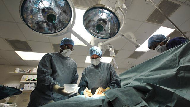 Surgeons in the operating theatre