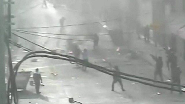 CCTV shots of the violence