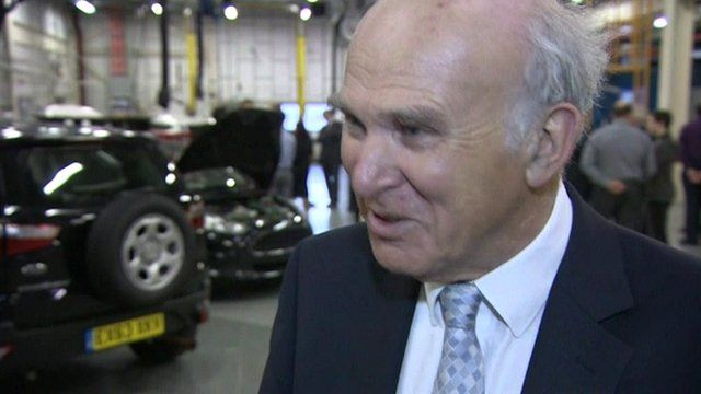 Business Secretary Vince Cable at Dunton