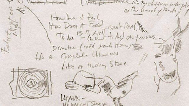 Musician Pat Kane Bob Dylan Manuscript Shows Genius At Work