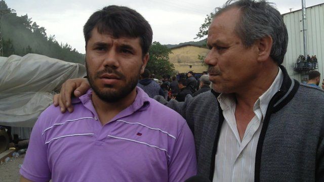 Turkish miner Yasin and his father Ali