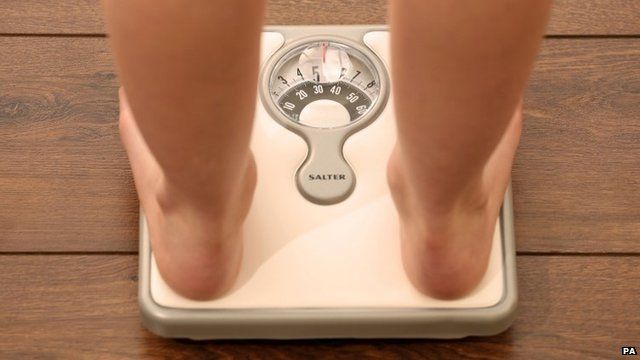 Person standing on scales