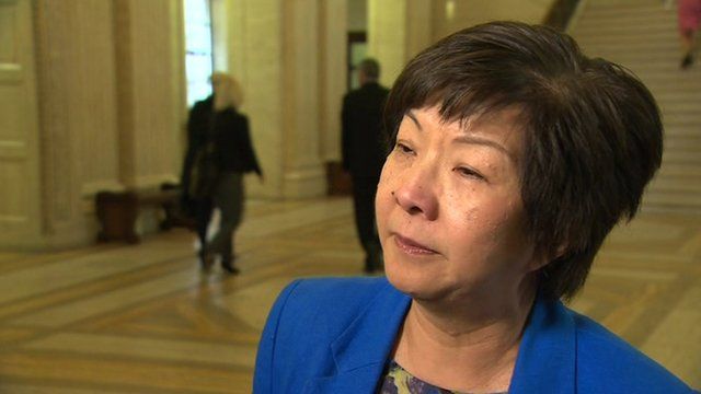 Anna Lo broke down in tears as she spoke to reporters at Stormont