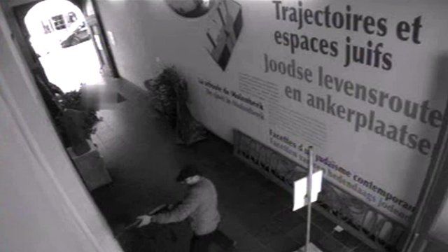 CCTV footage of museum shooting