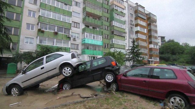 Damaged cars