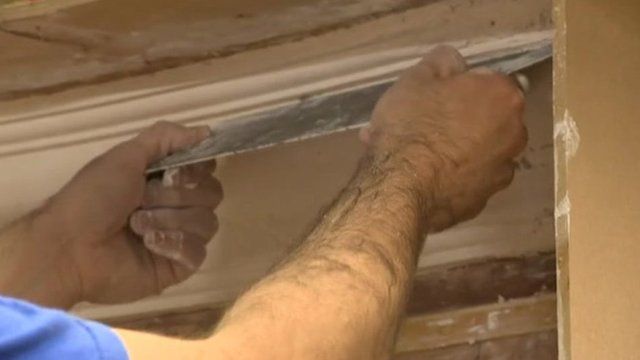 A plasterer at work