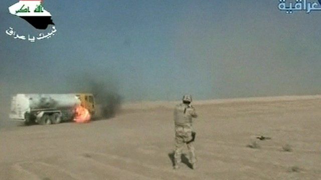 Still from state television of Iraqi military