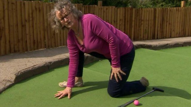 Jenny Jones on mini-golf course