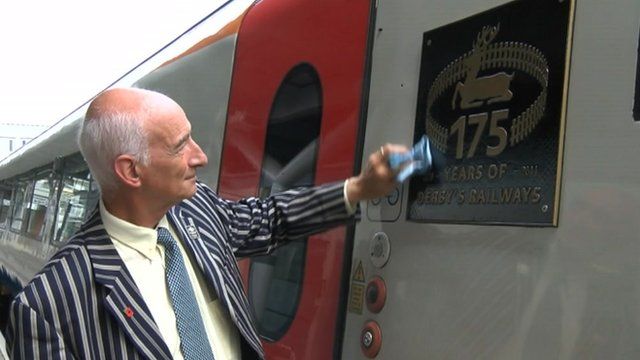 Paul Atterbury officially unveiled the train in Derby