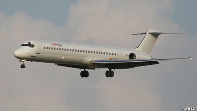 File photo: An MD83 plane belonging to Swiftair